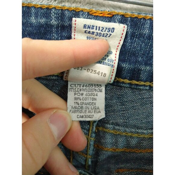 True Religion Jeans Women 27 Blue Denim Billy Straight Leg Low Rise Flap Pockets - Picture 10 of 11